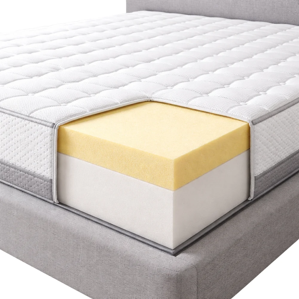 Bed mattress made from flexible polyurethane foam for comfortable sleeping support